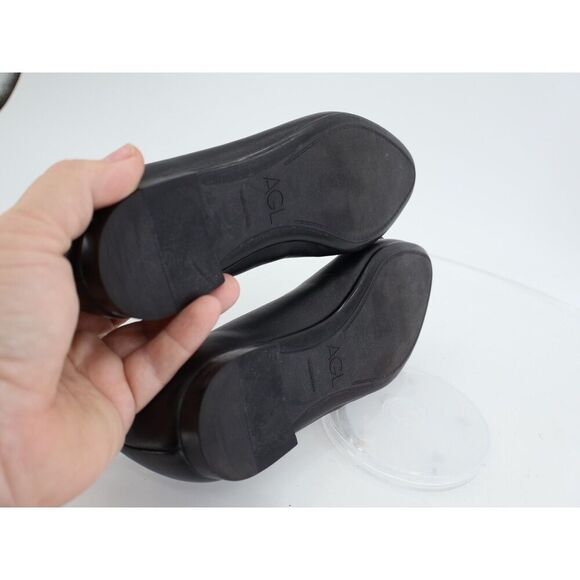 AGL Lolita Ballet Flat Womens 35.5 5.5 Black Leather Pointed Buckle Slip On Shoe - Picture 9 of 12